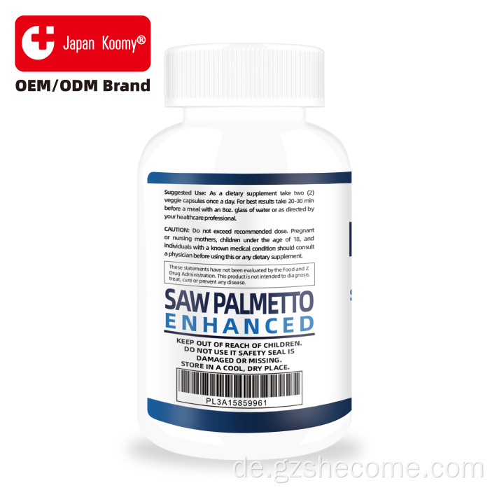Shecome Saw Palmetto-Kapseln unterstützen die Gesundheit der Prostata